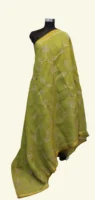 Parrot Green Tissue Linen Saree