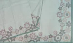 Pastel Ice Blue Tissue Linen Saree