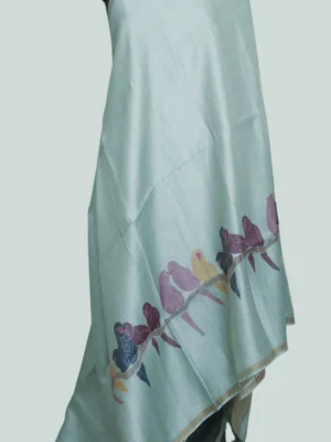 Pastel Sea Green Linen SareePastel Sea Green Line Saree