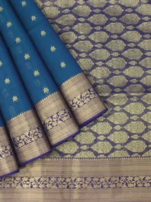Peacock Blue Pure Silk Cotton Saree