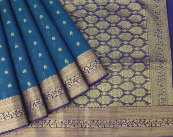 Peacock Blue Pure Silk Cotton Saree
