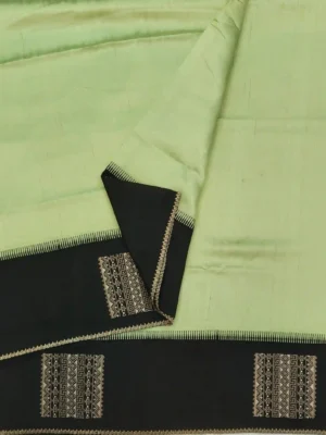 Pistachio Green Matka Tussar Saree closeup