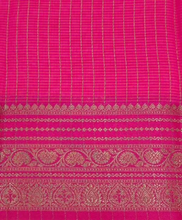 Raspberry Pink Semi Chanderi Saree