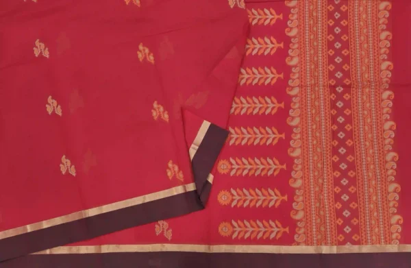 Raspberry Red Pure Kovai Cotton Saree