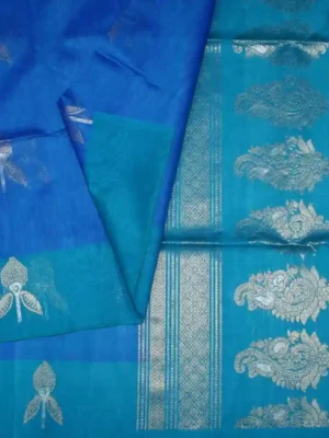 Royal Blue Pure Silk Cotton Saree (3)