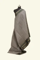 Semi Chanderi Saree in Micro Checks