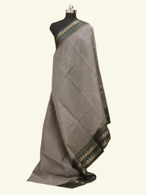 Semi Chanderi Saree in Micro Checks
