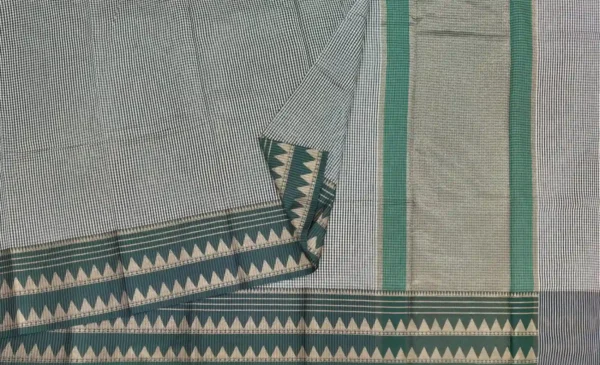 Semi Chanderi Saree in Micro Checks