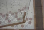 Beige Kota Checks Appliqué Work Saree