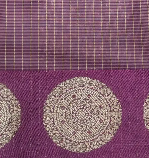 Semi Chanderi Saree In Black And White