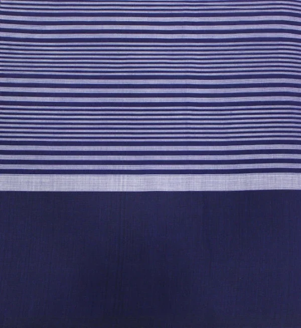 Pure Handloom Temple Cotton Saree Royal Blue & White
