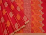 Pure Handloom Kovai Cotton Saree In Brick Red