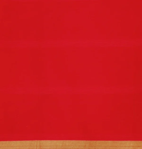 Pure Handloom Kovai Cotton Saree In Brick Red