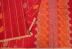 Pure Handloom Kovai Cotton Saree In Brick Red