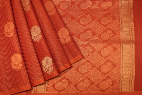 Brick Red Pure Kovai Cotton Saree