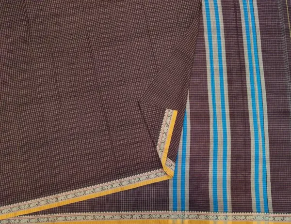 Premium Cotton Saree In Coffee Brown