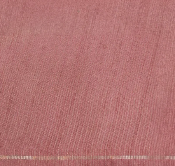 Semi Tussar Saree In Coral Pink With Light Cream