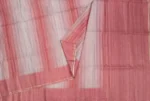Semi Tussar Saree In Coral Pink With Light Cream
