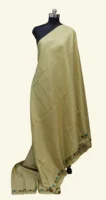 Semi Tussar Saree In Cream Shade With Embroided