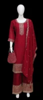 Crimson Pink Silk Blend Salwar Set