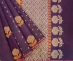 Pure Handloom Kovai Cotton Saree in Deep Royal Purple