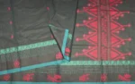 Pure Handloom Kovai Cotton Saree In Deep Teal Green