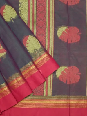 Pure Handloom Kovai Cotton Saree In Dual Shade