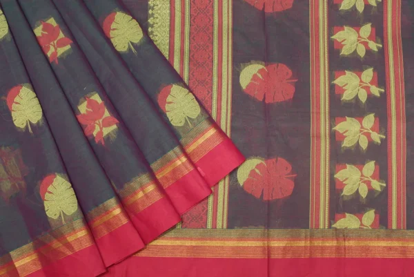 Pure Handloom Kovai Cotton Saree In Dual Shade