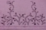 Linen Tissue Saree In Dusty Pink With Floral Embroidery