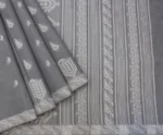 Pure Handloom Kovai Cotton Saree In Grey Shade