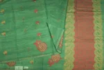 Pure Handloom Kovai Cotton Saree In Jade Green