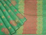 Pure Handloom Kovai Cotton Saree In Jade Green