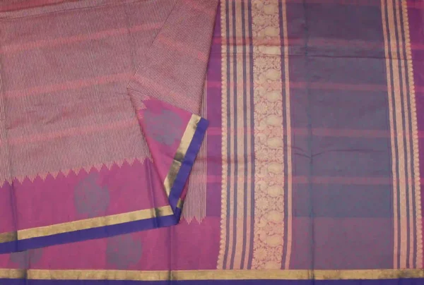 Lavender Pink Pure Kovai Cotton Saree