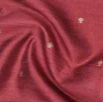 Semi Tussar Saree In Light Ash Base With Crimson Red
