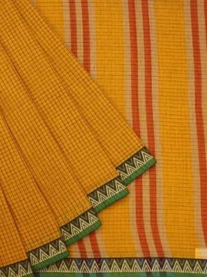 Premium Cotton Saree In Mango Yellow