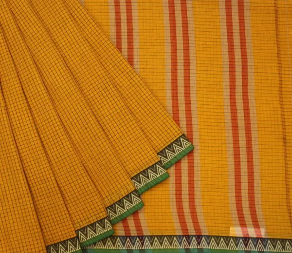 Premium Cotton Saree In Mango Yellow