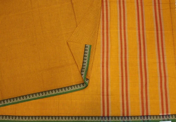 Premium Cotton Saree In Mango Yellow