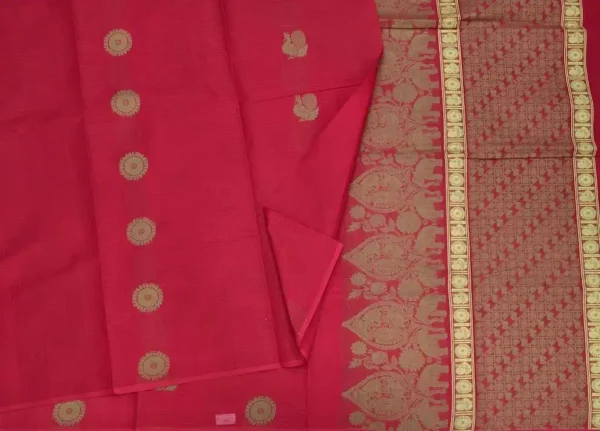 Pure Handloom Kovai Cotton Saree In Maroon Red