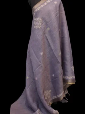 Muted Lavendar Tissue Linen Saree