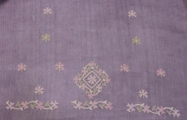 Muted Lavendar Tissue Linen Saree