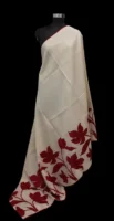 Off White Kota Checks Saree Applique Work