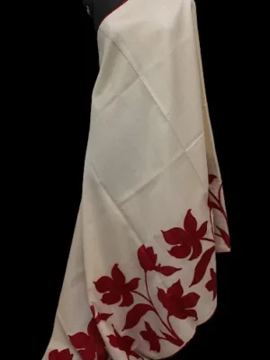 Off White Kota Checks Saree Applique Work