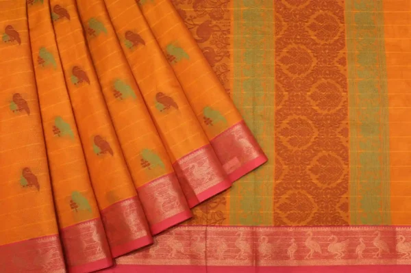 Orange Pure Kovai Cotton Saree
