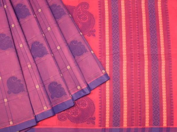 Pure Handloom Kovai Cotton Saree Orchid Purple-Pink