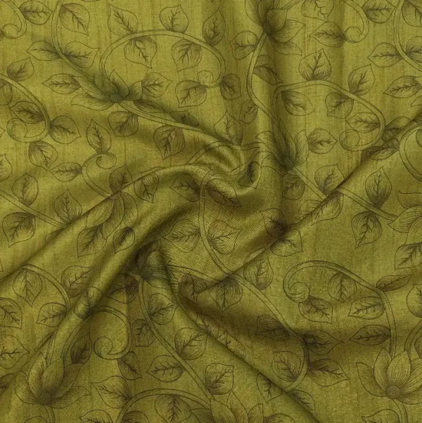 Parrot Green Tissue Linen Saree