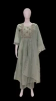 Pastel Mint Green Mul Chanderi Salwar Set