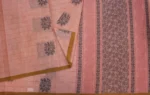 Pure Handloom Kovai Cotton Saree In Peach Pink