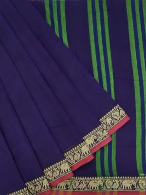 Premium Cotton Saree In Rich Purple