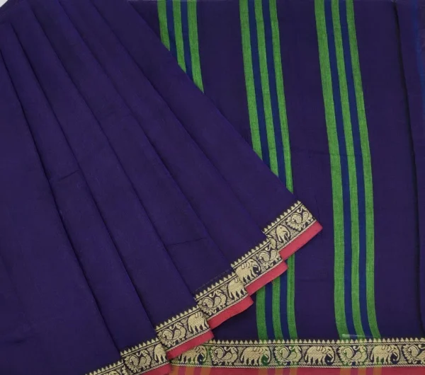 Premium Cotton Saree In Rich Purple