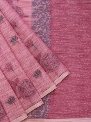 Pure Handloom Kovai Cotton Saree In Rosewood Pink